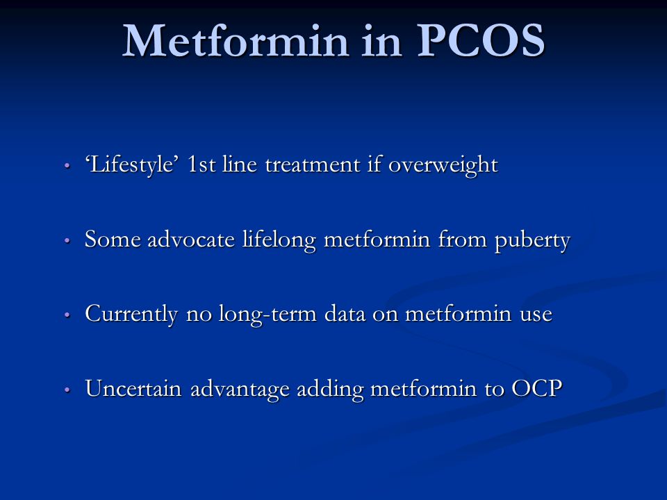 metformin use treating pcos